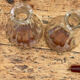 2 carafes cap and vintage amber base