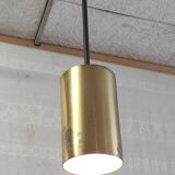 Modernist design pendant light in metal and brass - 50s/60s