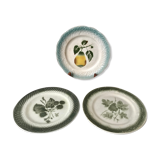 Trio of dessert plates in slurry XIXth