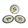 Trio d'assiettes à dessert en barbotine XIXème