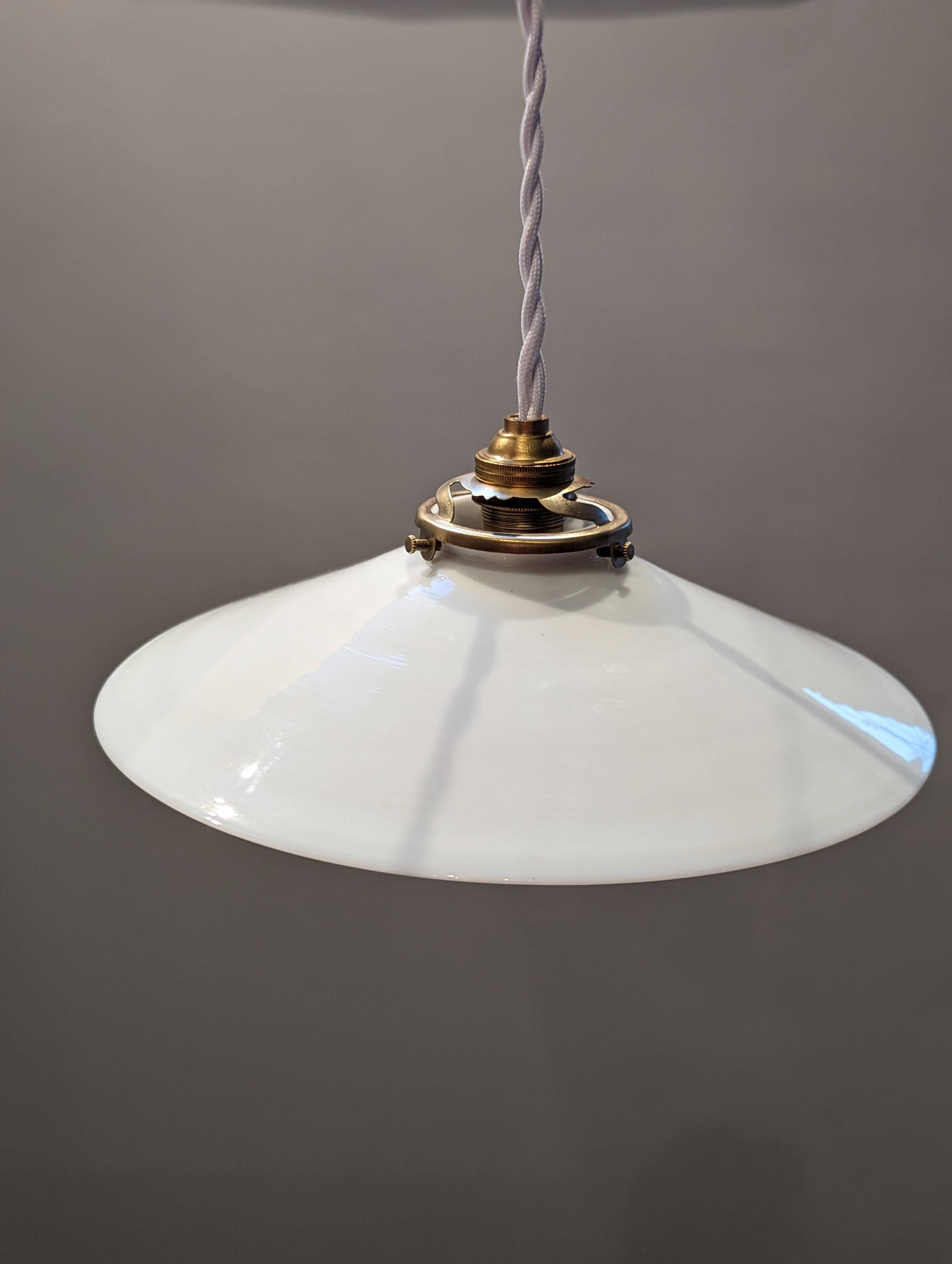 White opaline pendant light, 1930