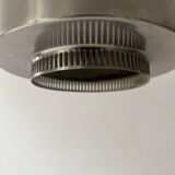 Vintage modernist chandelier, chrome metal, France 1940s