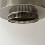 Vintage modernist chandelier, chrome metal, France 1940s