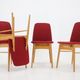 1960s set of 6 ash dining chairs, Czechoslovakia
