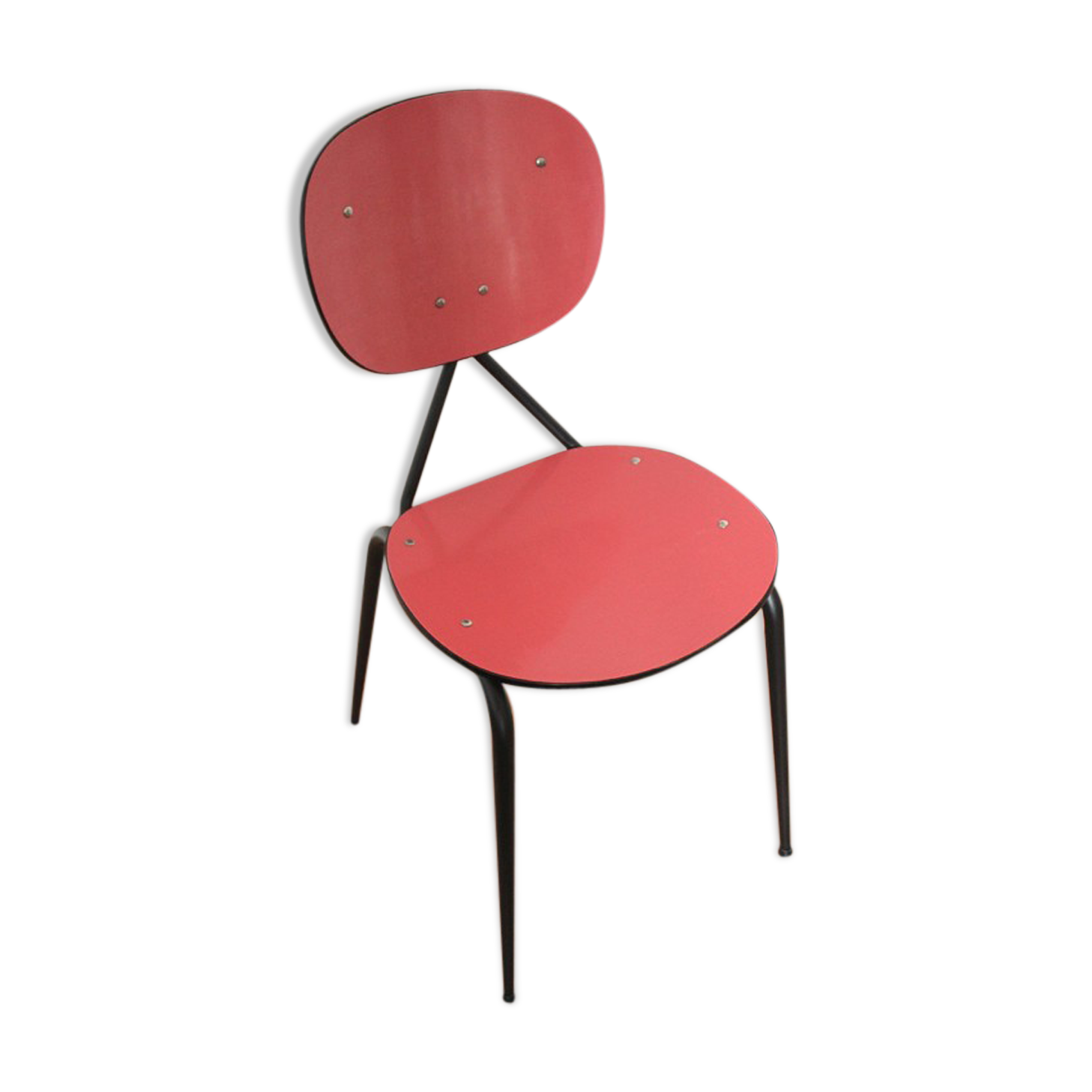 Red formica chair from the 1960s
