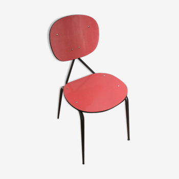 Chaise en formica rouge des années 60