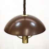 Fog and Morup Mid Century Modern Brass Pendant Lamp, Danish 1960s Brown XL