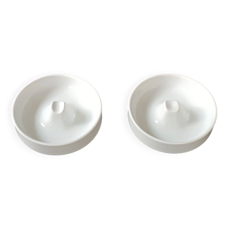 Two white porcelain ashtrays by Arzberg by Jean Luce 1960.