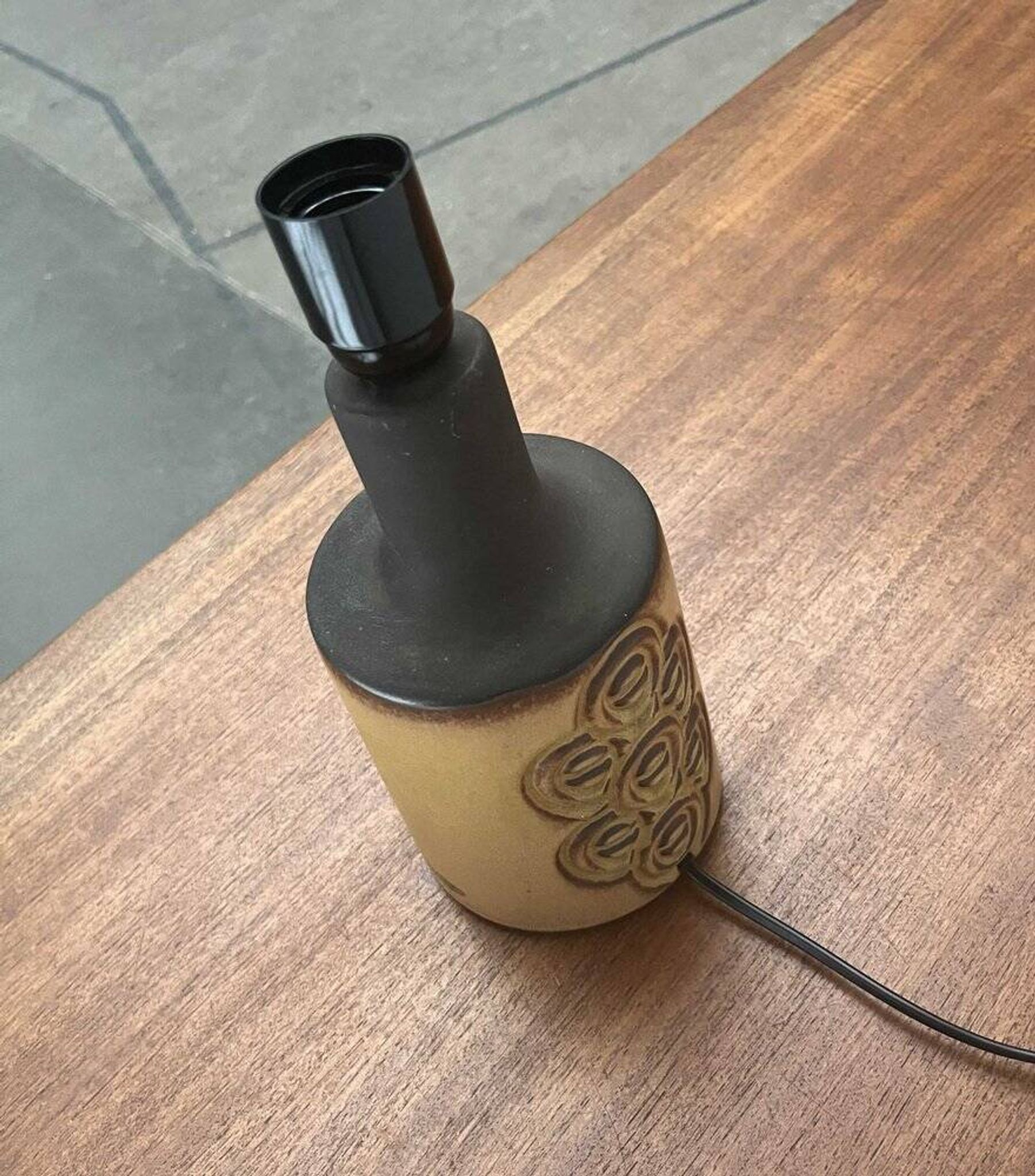 Mid-century Danish studio ceramic table lamp by Frank Keramik, 1960s.