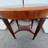 Oval table in rosewood and sycamore