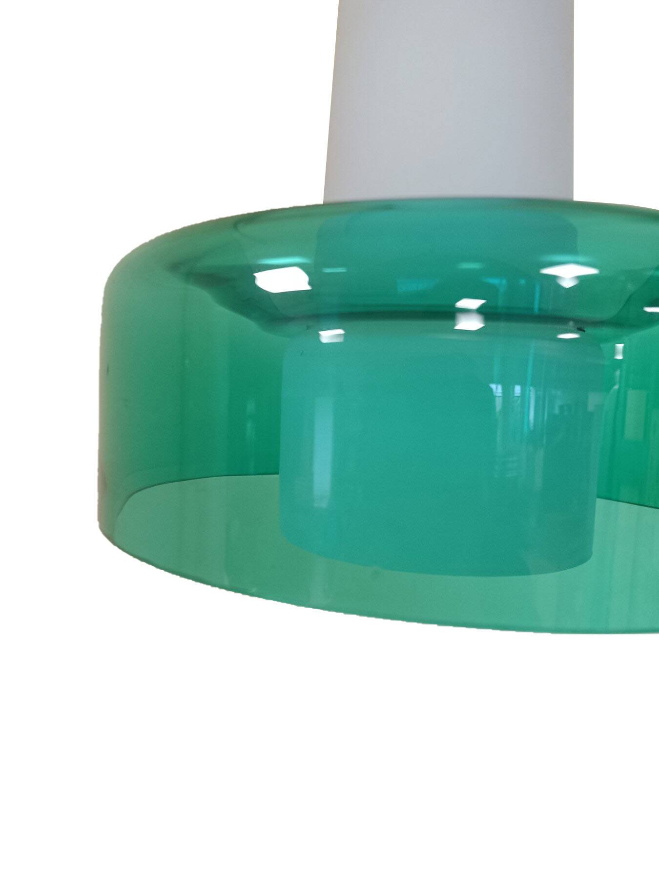 Opaline and glass chandelier