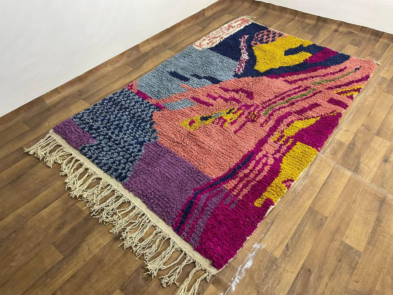 Moroccan rug in natural wool 2.5x1.5 m