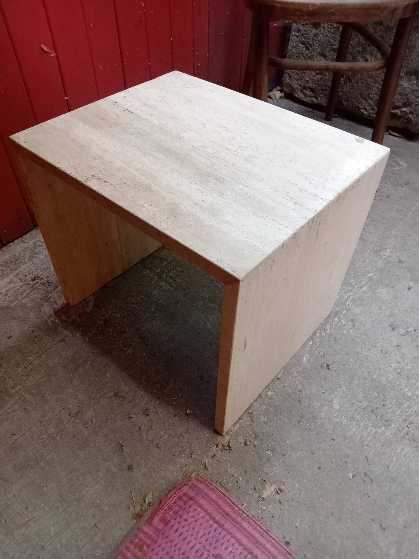 Travertine coffee table