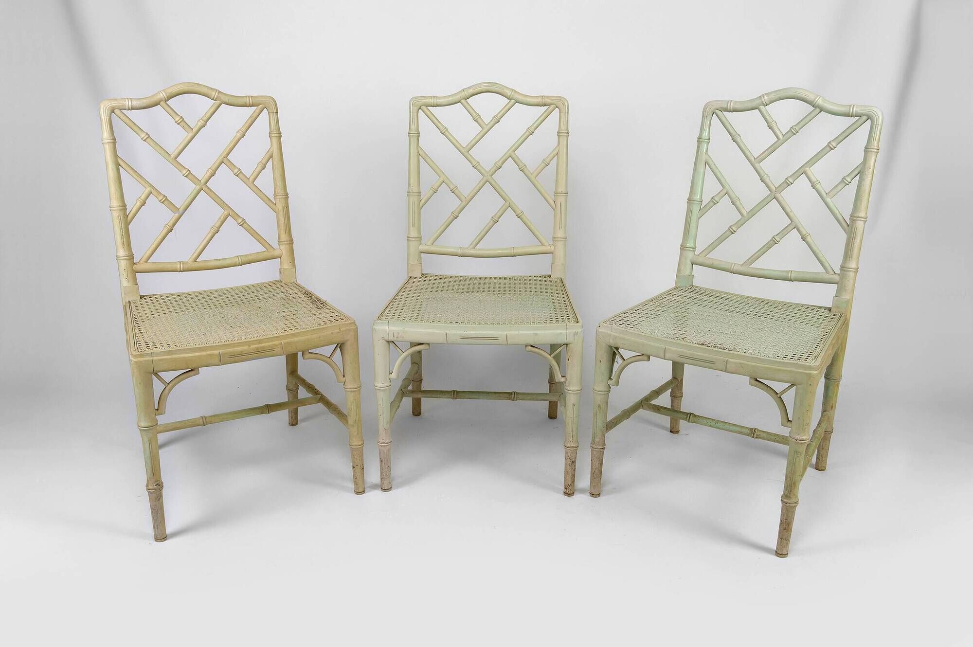 Set of 3 Japanese-style chairs, France, circa 1900