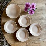Ensemble de service assiettes et plat Digoin rose pâle