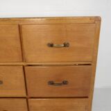 Antique oak store counter with drawers