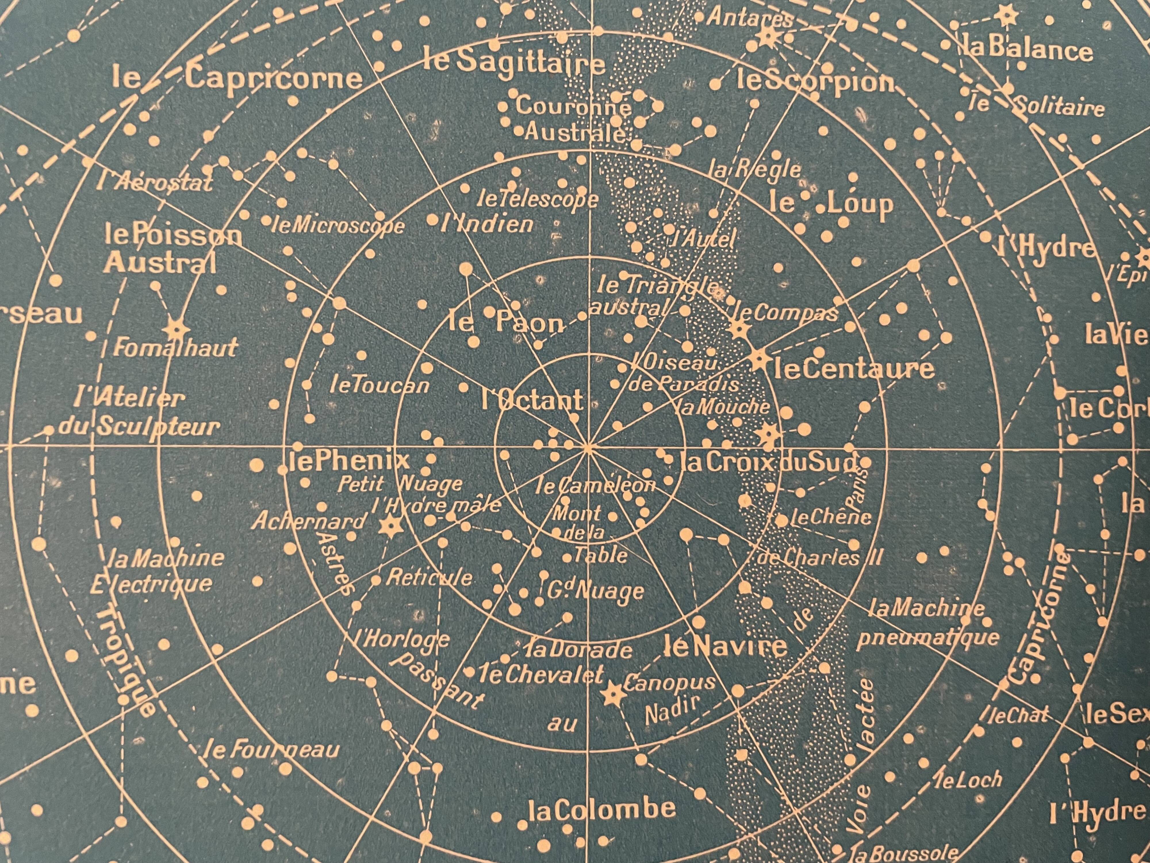 Lithograph engraving on the sky from 1928