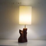 Scandinavian teak monoxyl lamp 1960