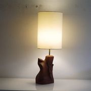 Lampe scandinave en teck monoxyle 1960