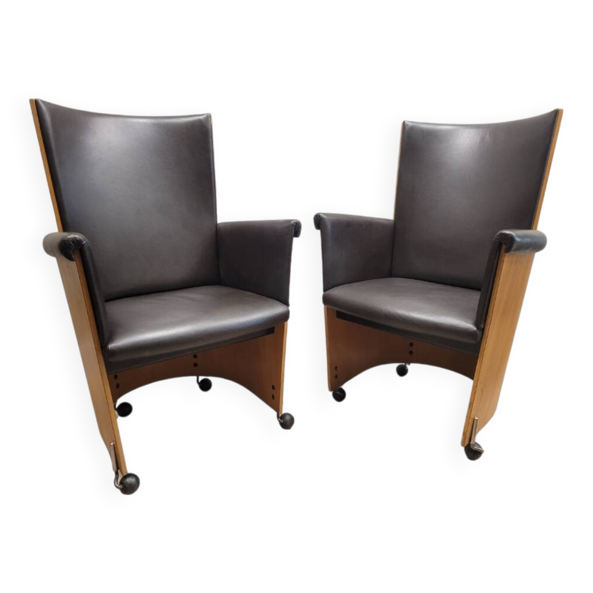 Pareja Sillones “Incontro 5080” Massimo & Lella Vignelli para Bernini, 1991 – Italia