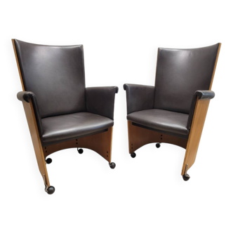 Paire de fauteuils «Incontro 5080» par Massimo & Lella Vignelli pour Bernini, Italie 1991