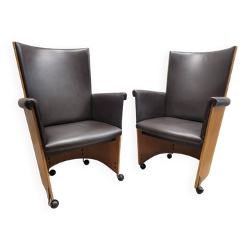 Pareja Sillones “Incontro 5080” Massimo & Lella Vignelli para Bernini, 1991 – Italia