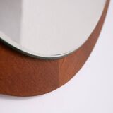 Miroir mural rond en teck des années 1960, Hollande