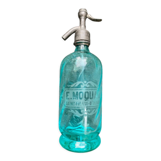 Old glass siphon engraved