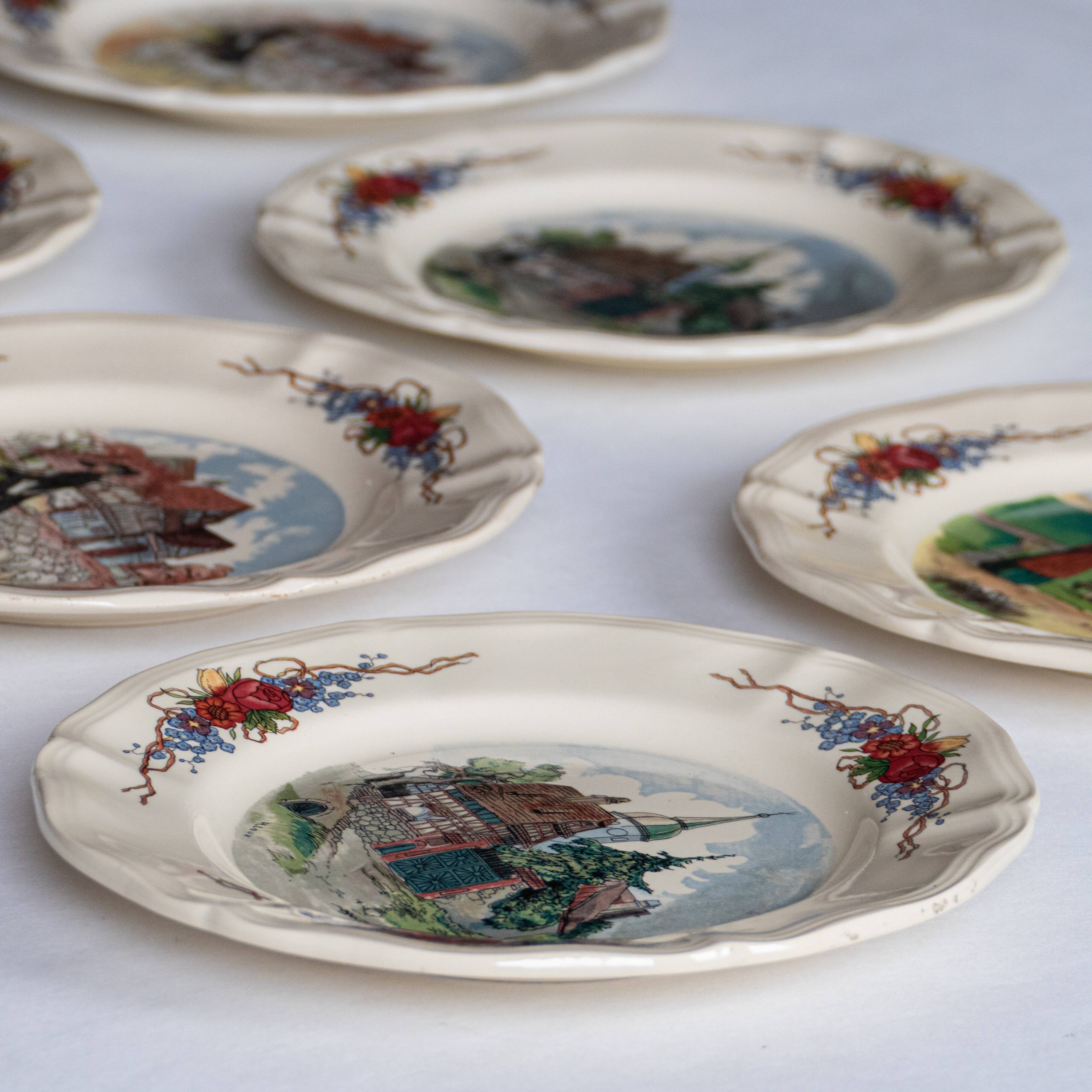 6 assiettes à dessert Obernai de Sarreguemines
