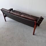 Three Seater Leather Sofa, 1970’s Sweden