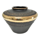 Black and gold ceramic vase west germany vintage design