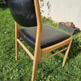 Scandinavian chair with faux leather seat and back