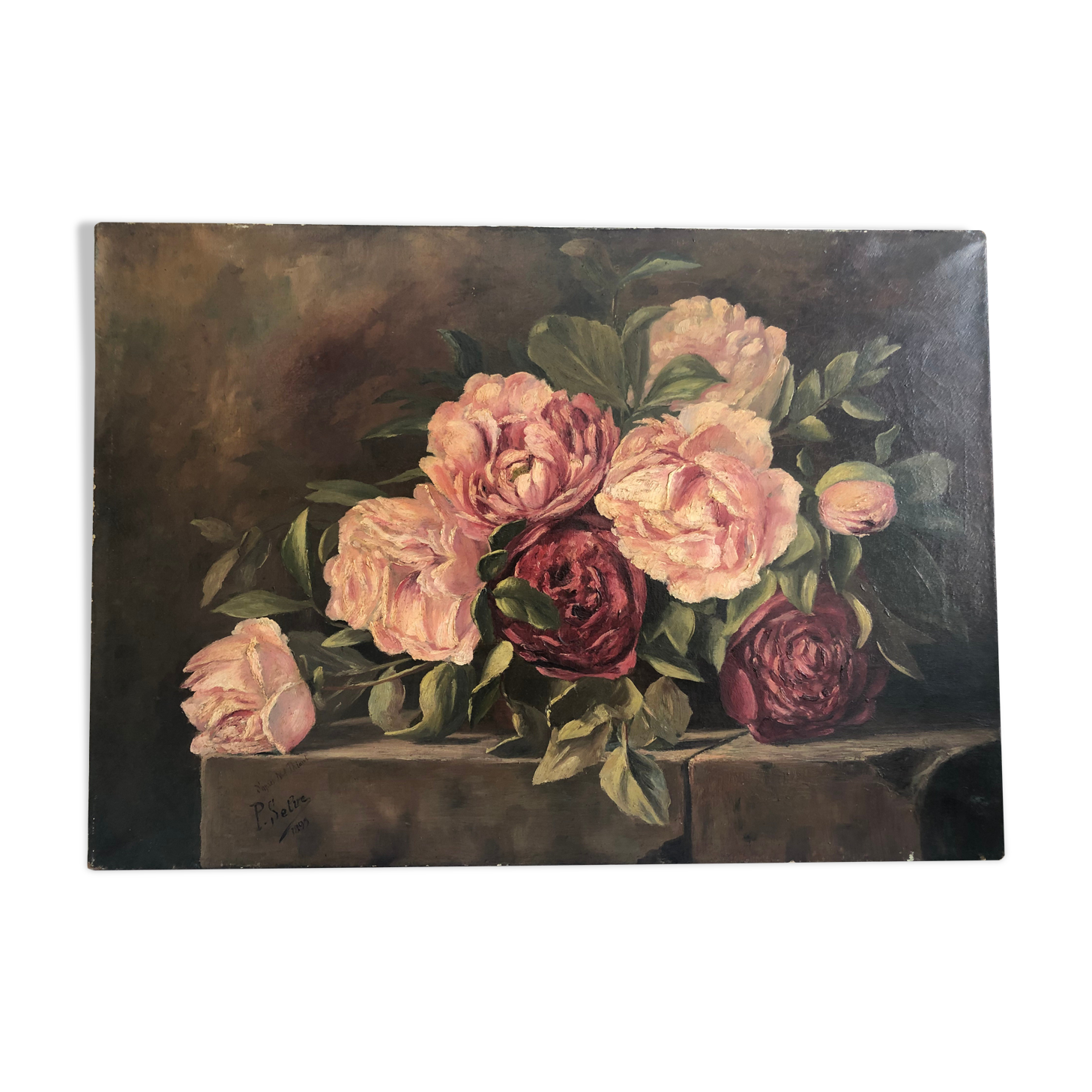 Bouquet of peonies - French school of the xiX century - P.SELVE
