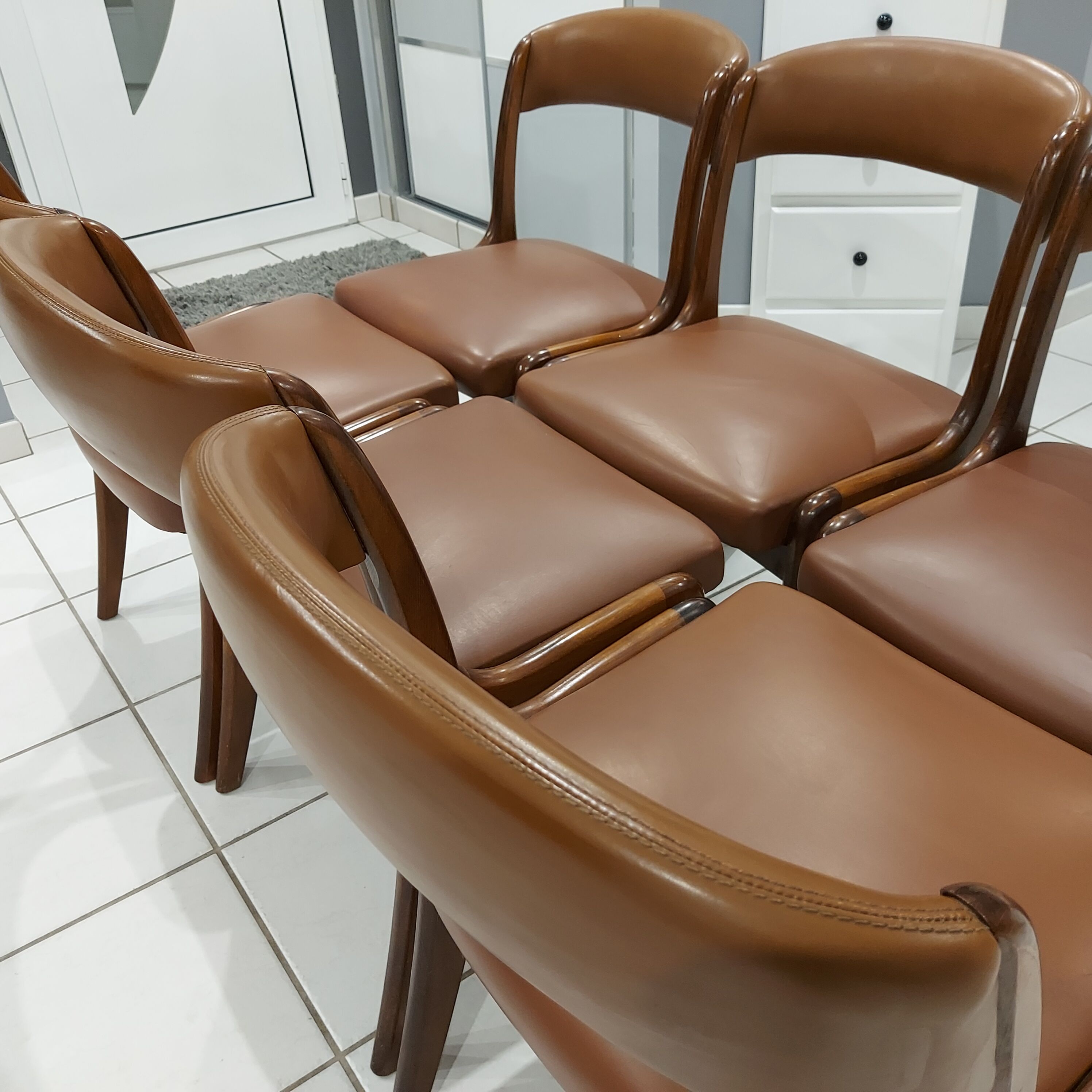 Suite of 6 chairs model gondola house baumann vintage 1970