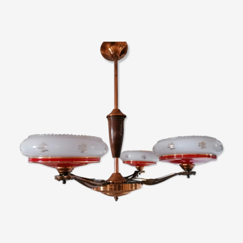 Lustre 4 feux vintage style art déco