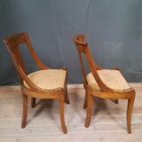 Pair of gondola chairs made of cherry tree