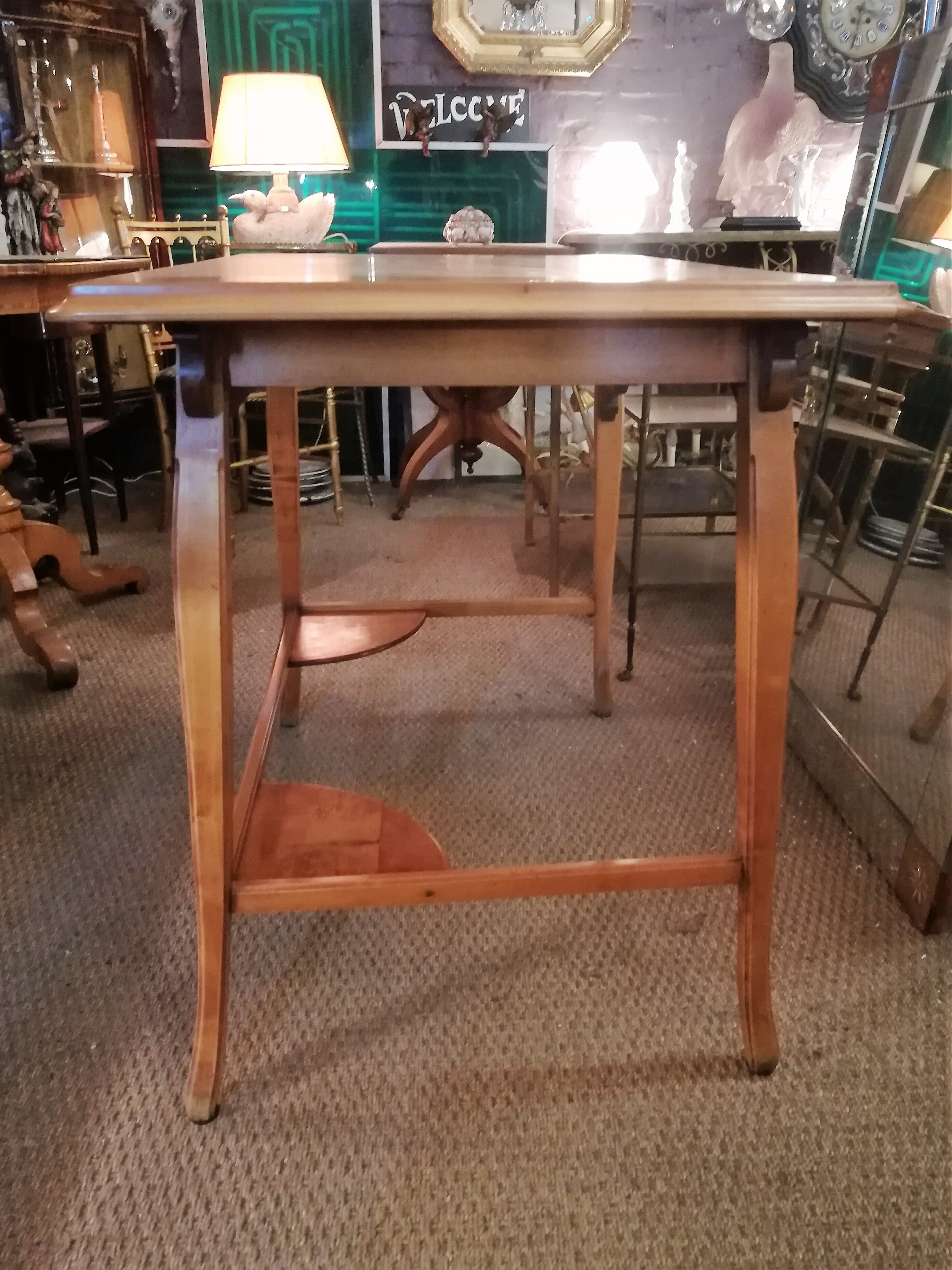 Art Nouveau-style flat desk in marquetry