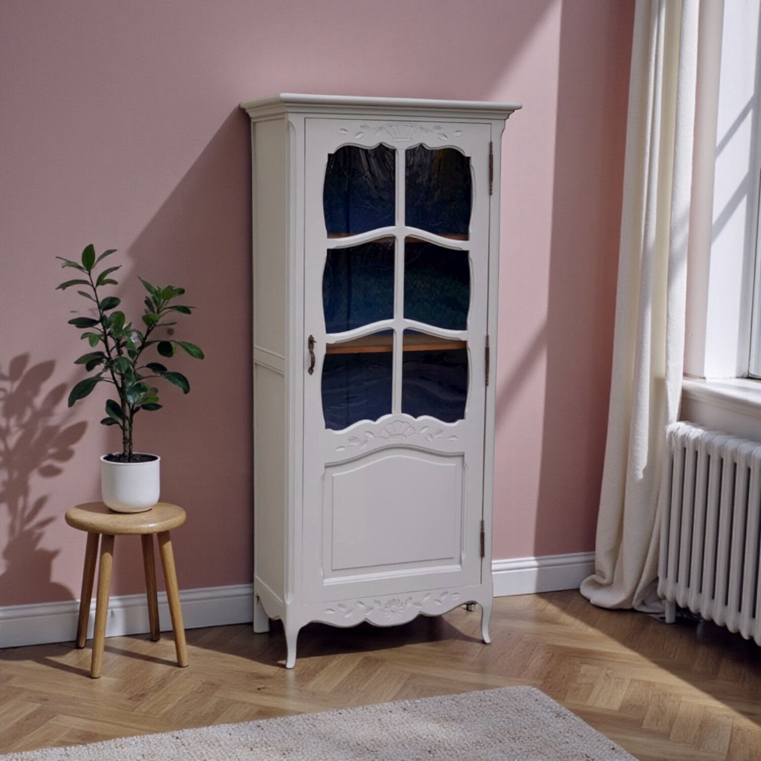 1930s Parisian glass-fronted wardrobe