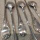 6 silver-plated metal dessert spoons by Christofle Marly, 19.6 cm.