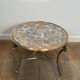 Tripod Circular Coffee Table "Aux Coqs" in Bronze and Églomisé Mirror, May