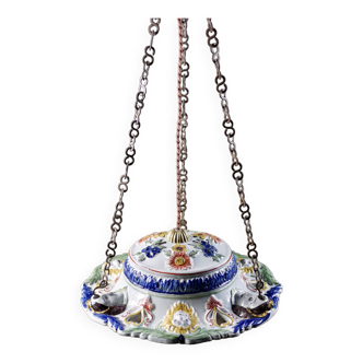 Lustre sicilien à décors polychromes fin XIXe siècle