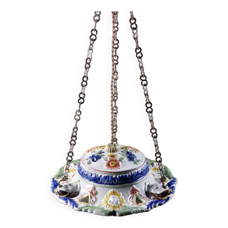 Sicilian chandelier with polychrome decorations late 19th century