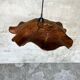 Large pendant light in corrugated teak leaf (Large D:60 H:20)