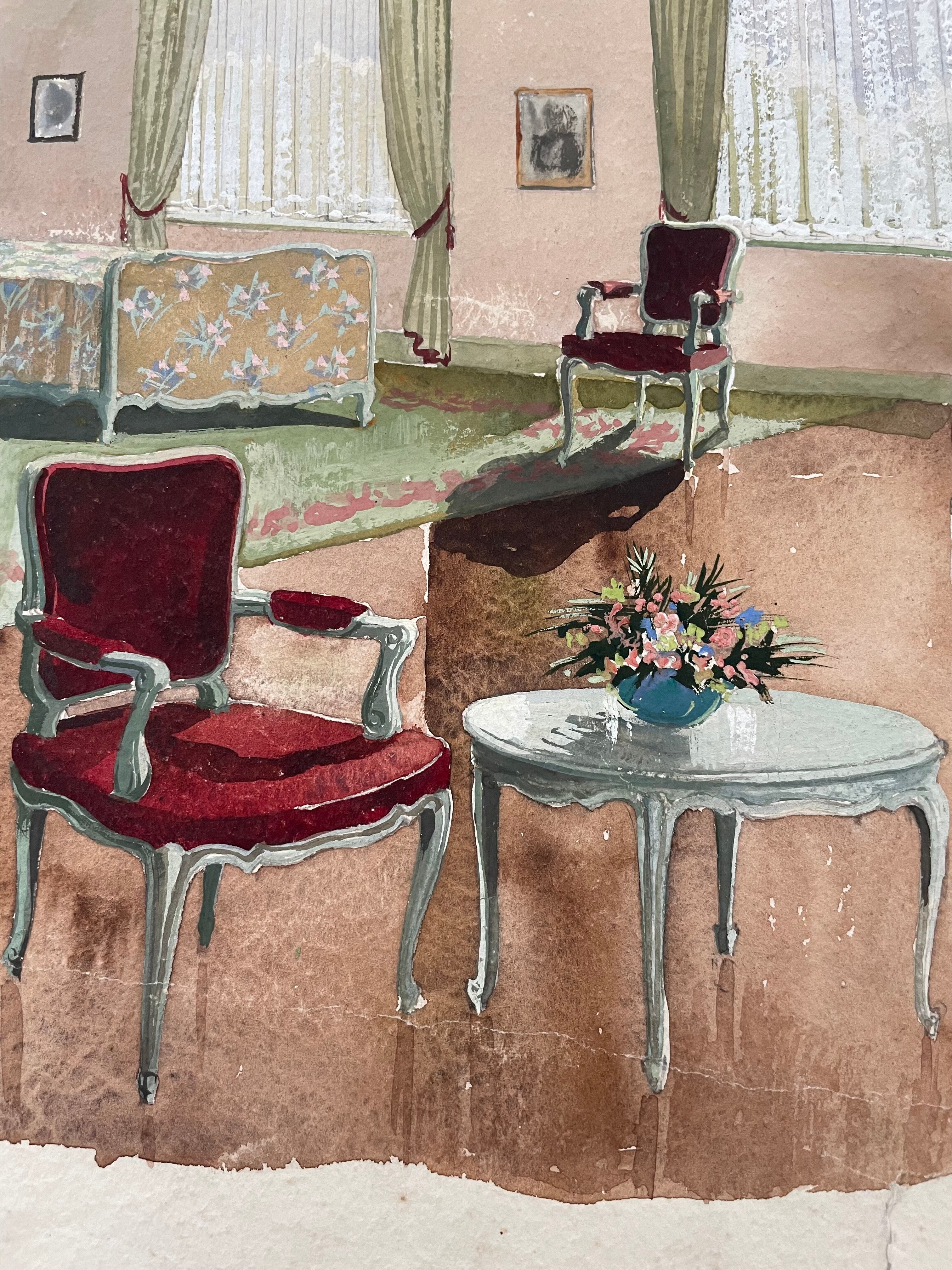 Painting decorative art interior architecture 30-50s