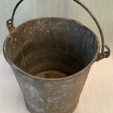 Galvanized well bucket with handle / vintage 50s