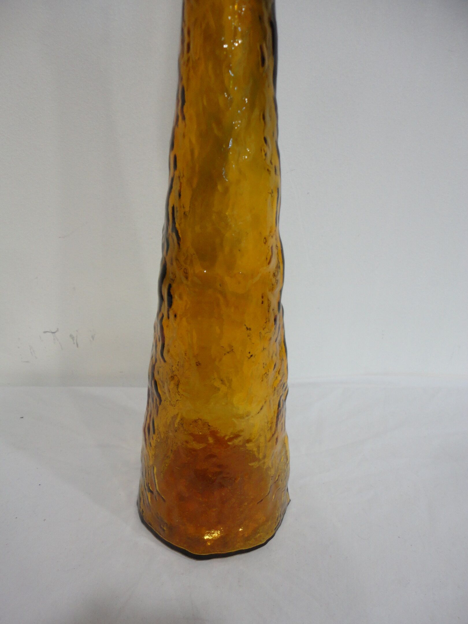 Italian "bumpy" brown glass decanter