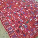 Ethnic bohemian red berber rug 142x101cm