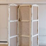 White stained & jute screen