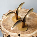 Pair of candlesticks LILY Ystad Metall Sweden brass Ivar Alenius Björk