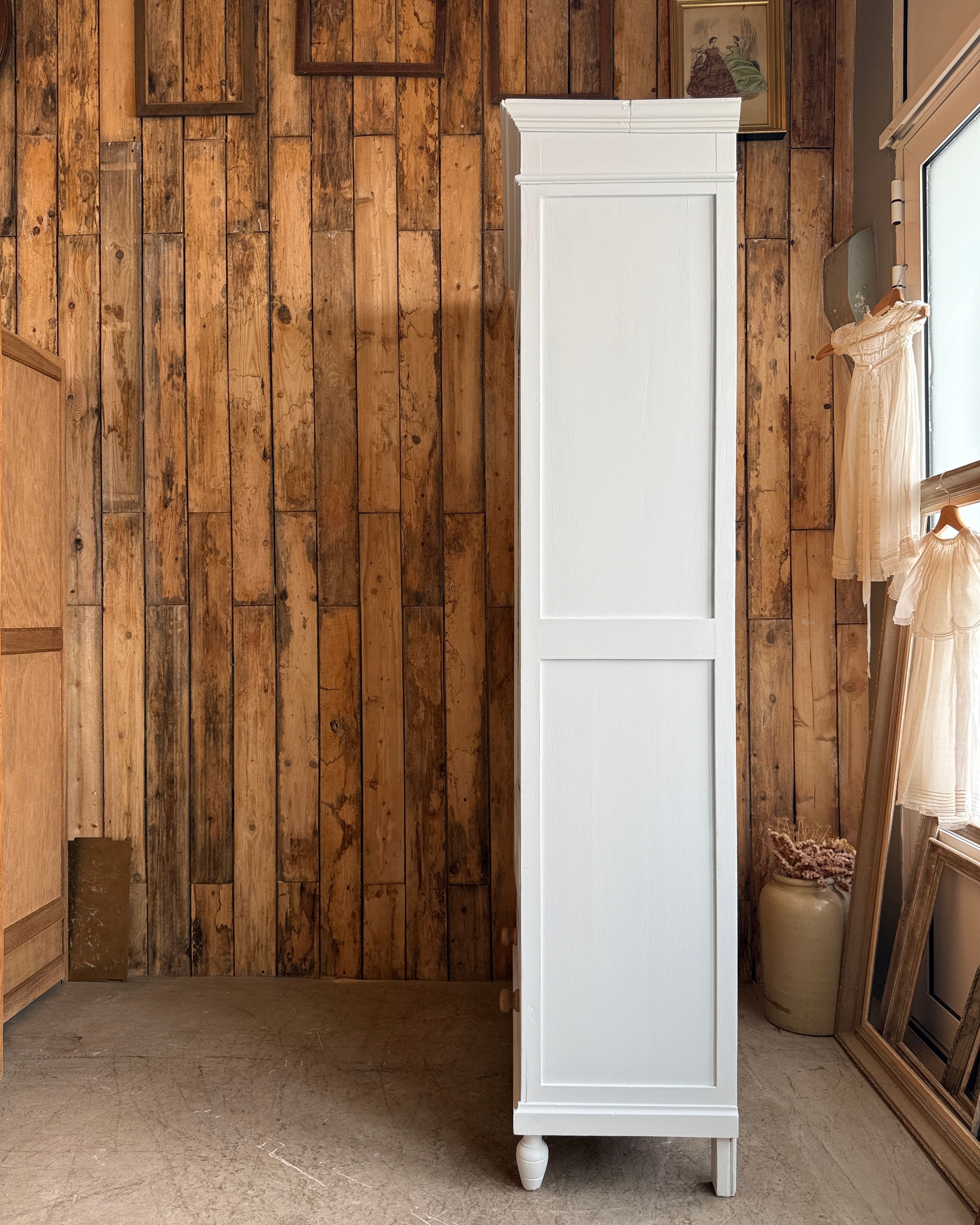 Antique white mirrored wardrobe (renovated)